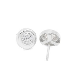 Pendientes Niña Donut Oro Blanco 18K | Pequejoyas