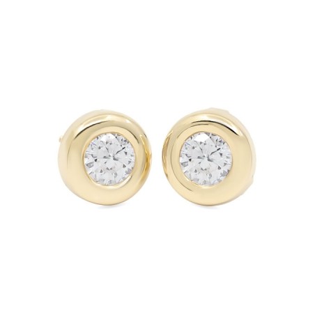 Pendientes Niña Donut 7 mm con Circonita Oro 18K | Pequejoyas