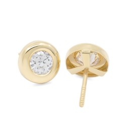 Pendientes Niña Donut 7 mm con Circonita Oro 18K | Pequejoyas