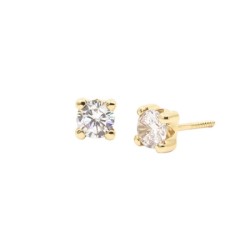 Pendientes Bebé Circonita 4 Garras Oro 18K | Pequejoyas