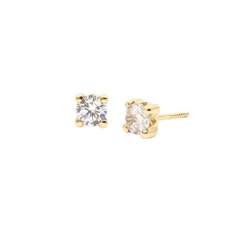 Pendientes Bebé Circonita 4 Garras Oro 18K | Pequejoyas