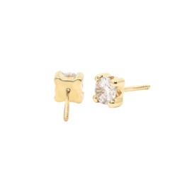 Pendientes Bebé Circonita 4 Garras Oro 18K | Pequejoyas
