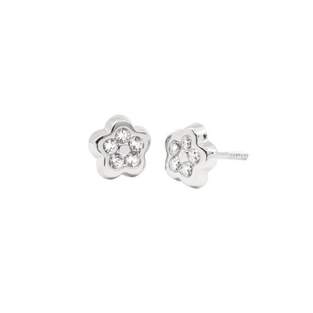 Pendientes Bebé Margarita Oro Blanco 18K | Pequejoyas