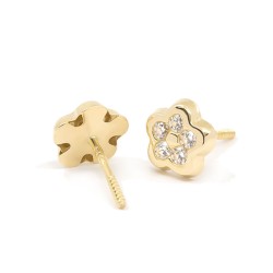 Pendientes Bebé Margarita con Circonitas Oro 18K | Pequejoyas