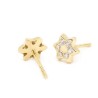 Pendientes Niña Estrella con Circonitas Oro 18K | Pequejoyas
