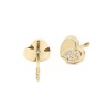 Pendientes Bebé Corazón con Circonitas Oro 18K | Pequejoyas