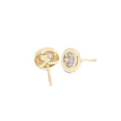 Pendientes Bebé Redondos con Circonita Oro 18K | Pequejoyas