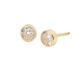 Pendientes Bebé Chatón con Circonita Oro 18K | Pequejoyas
