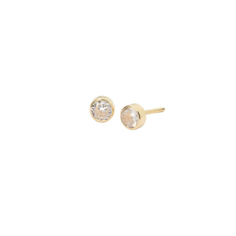 Pendientes Bebé Chatón con Circonita Oro 18K | Pequejoyas
