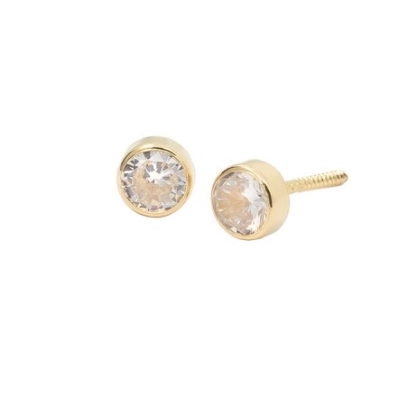 Pendientes Bebé Chatón con Circonita Oro 18K | Pequejoyas