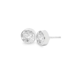 Pendientes Bebé Chatón Oro Blanco 18K | Pequejoyas