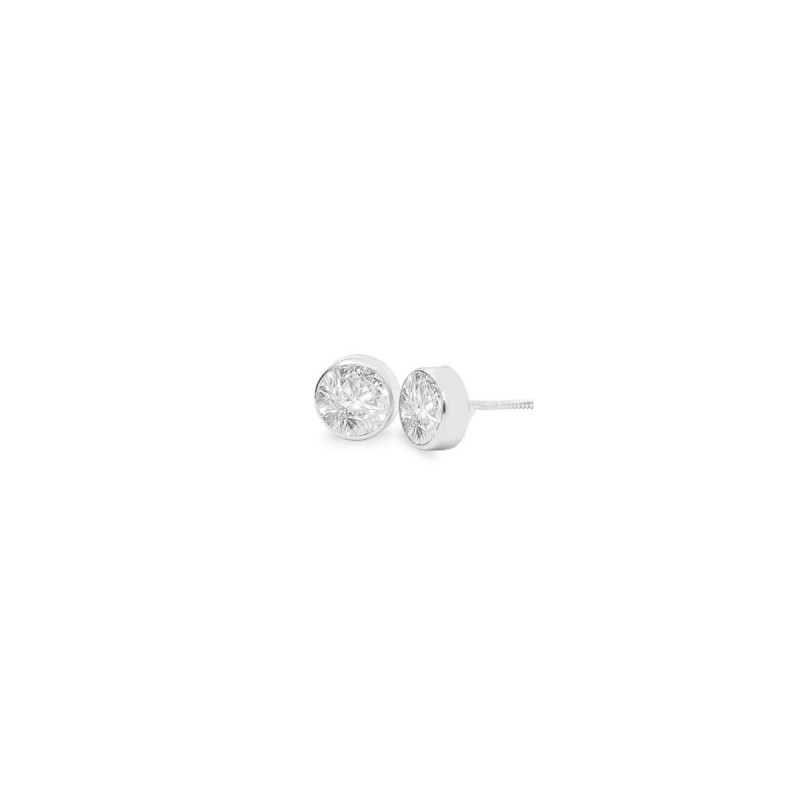 Pendientes Bebé Chatón Oro Blanco 18K | Pequejoyas