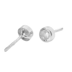 Pendientes Bebé Chatón Oro Blanco 18K | Pequejoyas