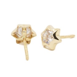 Pendientes Niña Estrella con Circonita Oro 18K | Pequejoyas