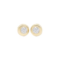 Pendientes Bebé Donut con Circonita Oro 18K | Pequejoyas