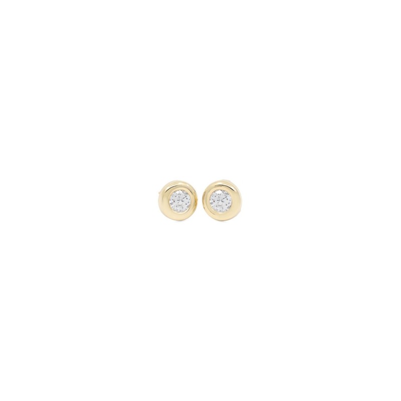 Pendientes Bebé Donut con Circonita Oro 18K | Pequejoyas