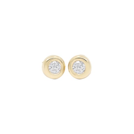 Pendientes Bebé Donut con Circonita Oro 18K | Pequejoyas