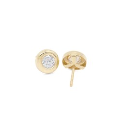 Pendientes Bebé Donut con Circonita Oro 18K | Pequejoyas