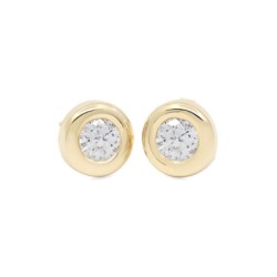 Pendientes Niña Donut con Circonita Oro 18K | Pequejoyas
