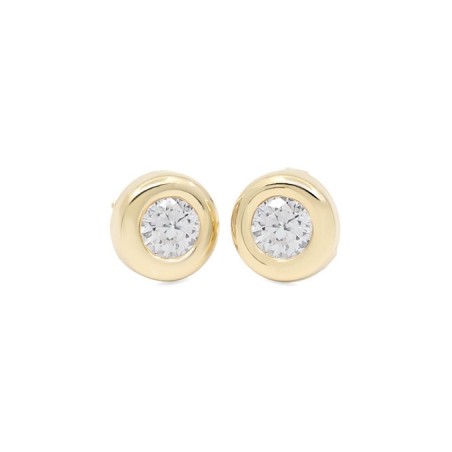 Pendientes Niña Donut con Circonita Oro 18K | Pequejoyas